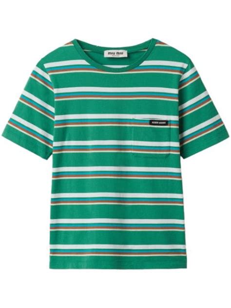 miu miu striped t shirt|miu miou tops.